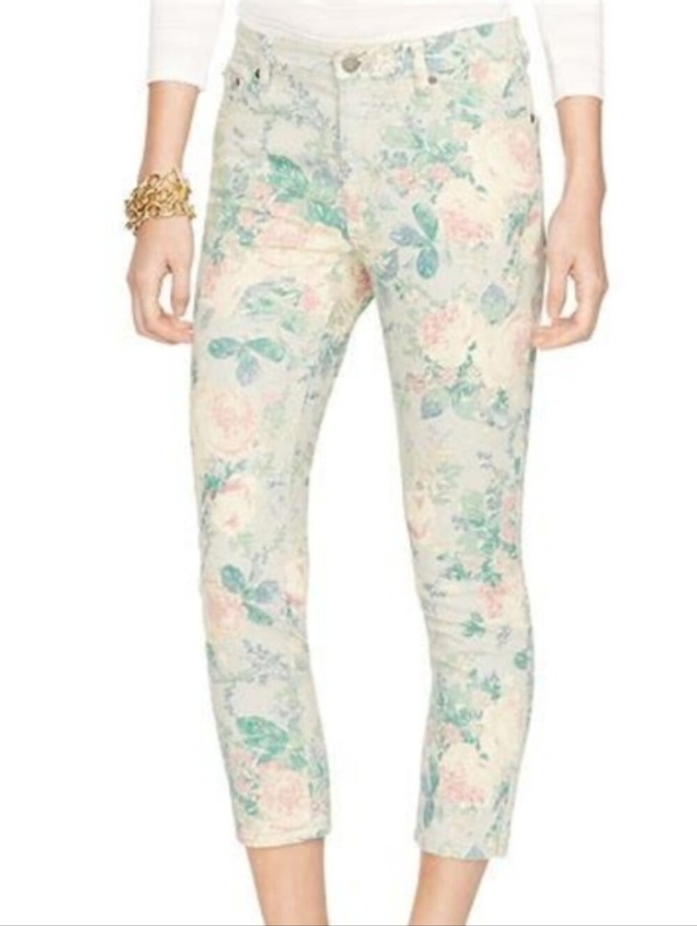 Lauren Ralph Lauren Floral Cropped Jeans -size 4